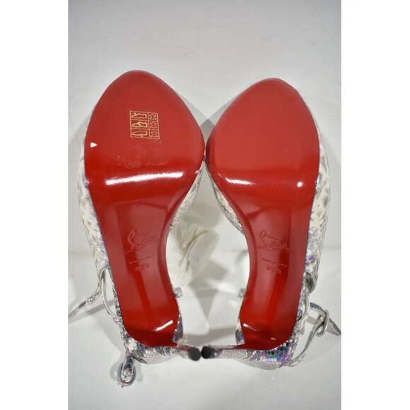 Christian Louboutin Jenlove Alta 120 Grey Snake Platform Sandal Heel Pump 38.5 - Picture 12 of 12